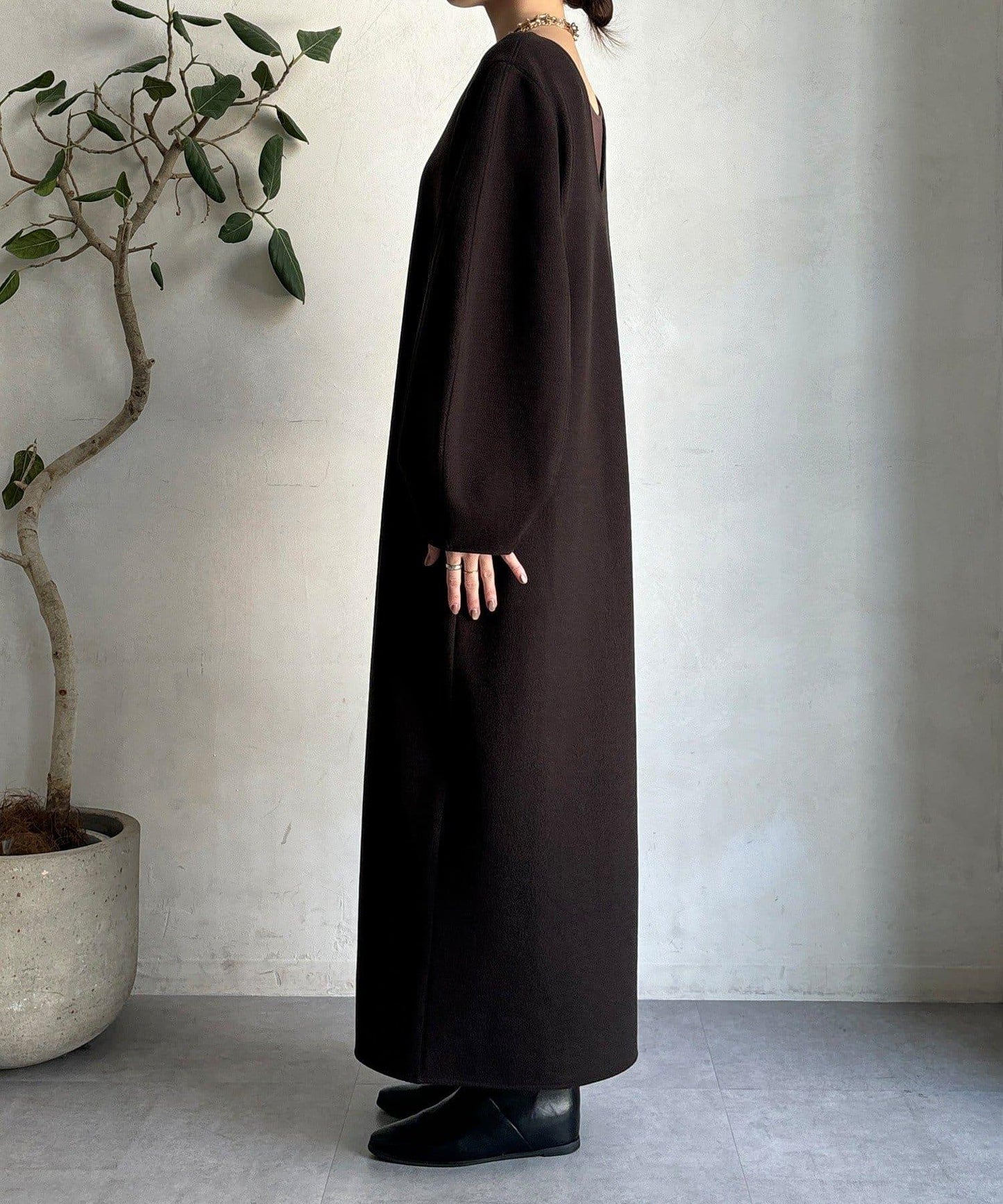 【前後兩穿】加絨寬袖連衣裙