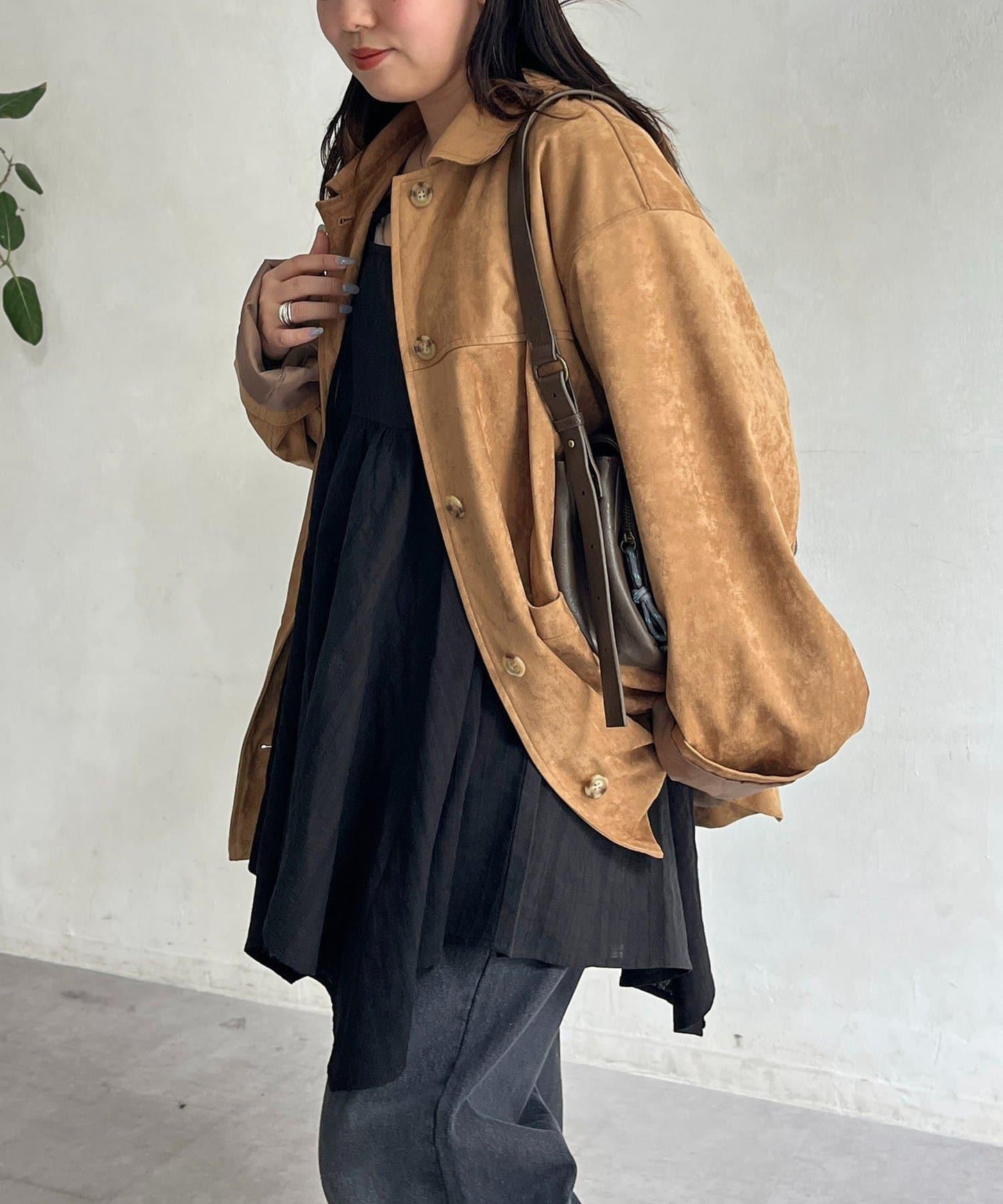 2WAY不對稱下襬吊帶長款上衣