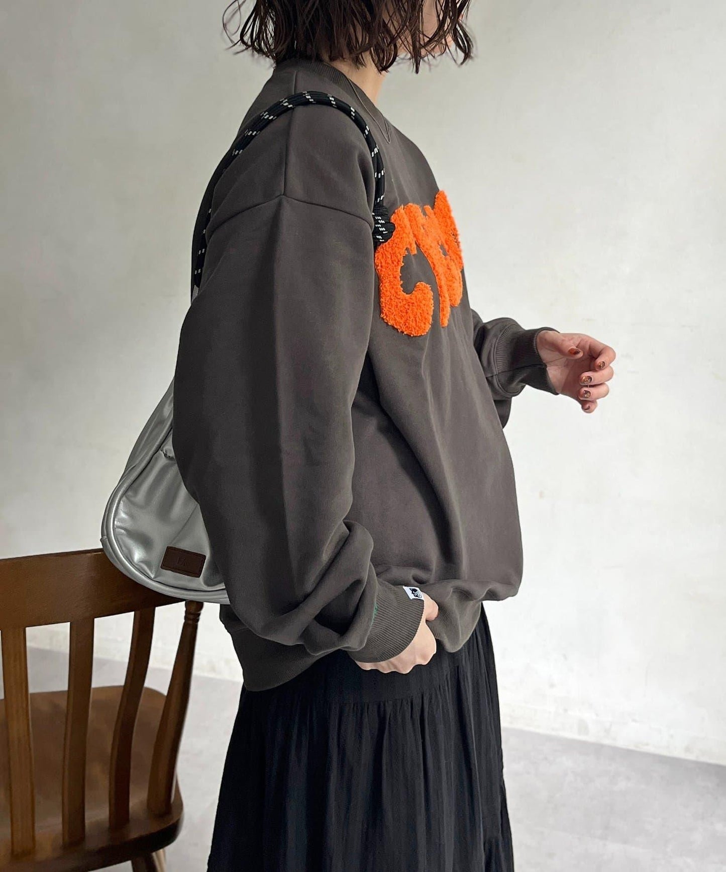 CPCM標誌刺繡加絨套頭衫