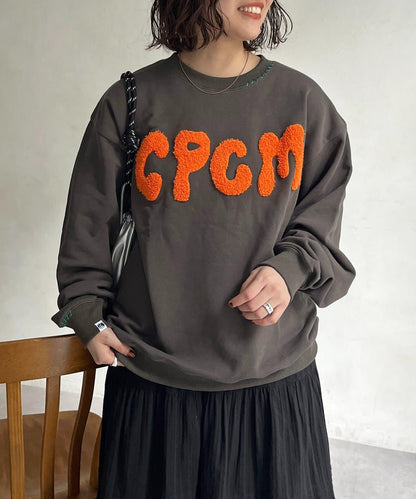 CPCM標誌刺繡加絨套頭衫