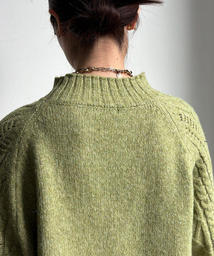 鏤空麻花拼接插肩套頭衫