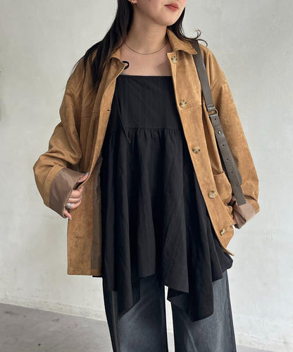 2WAY不對稱下襬吊帶長款上衣