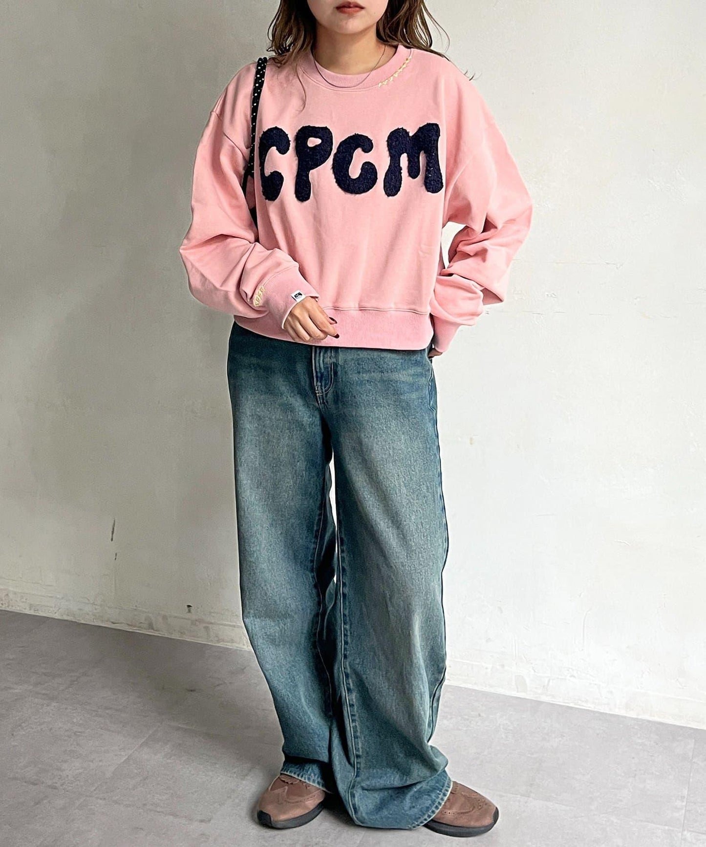 CPCM標誌刺繡加絨套頭衫