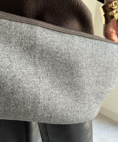 【前後兩穿】加絨寬袖連衣裙