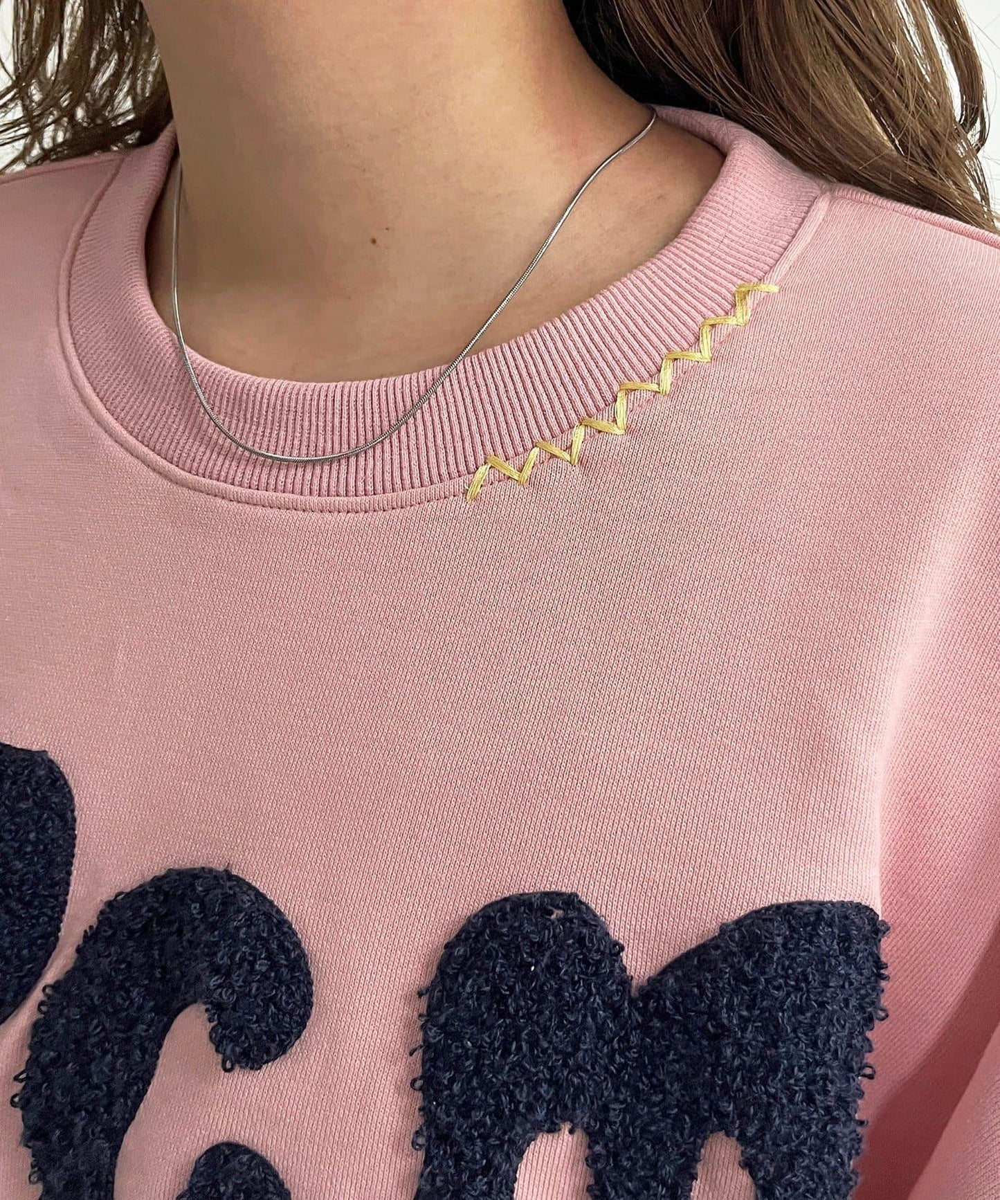 CPCM標誌刺繡加絨套頭衫