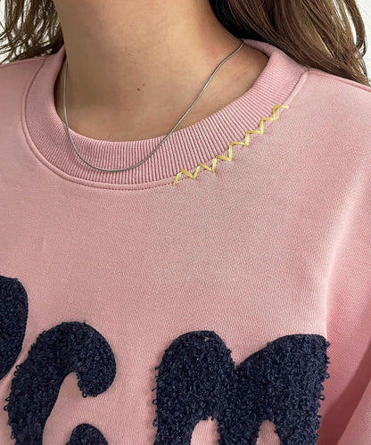 CPCM標誌刺繡加絨套頭衫