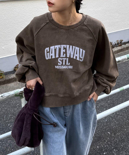 酸洗工藝標誌印花插肩袖衛衣