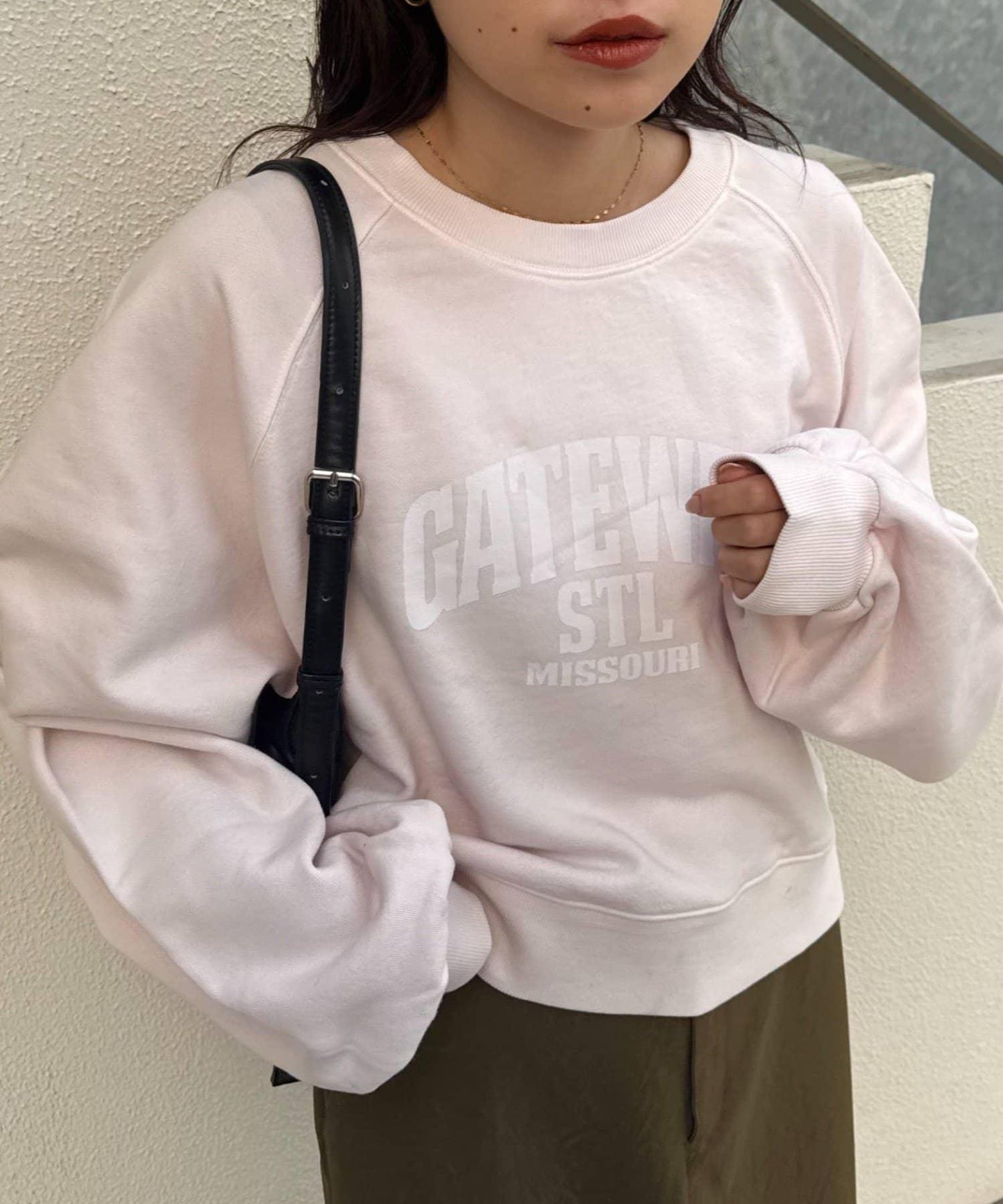 酸洗工藝標誌印花插肩袖衛衣