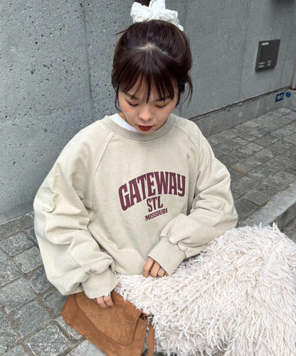 酸洗工藝標誌印花插肩袖衛衣