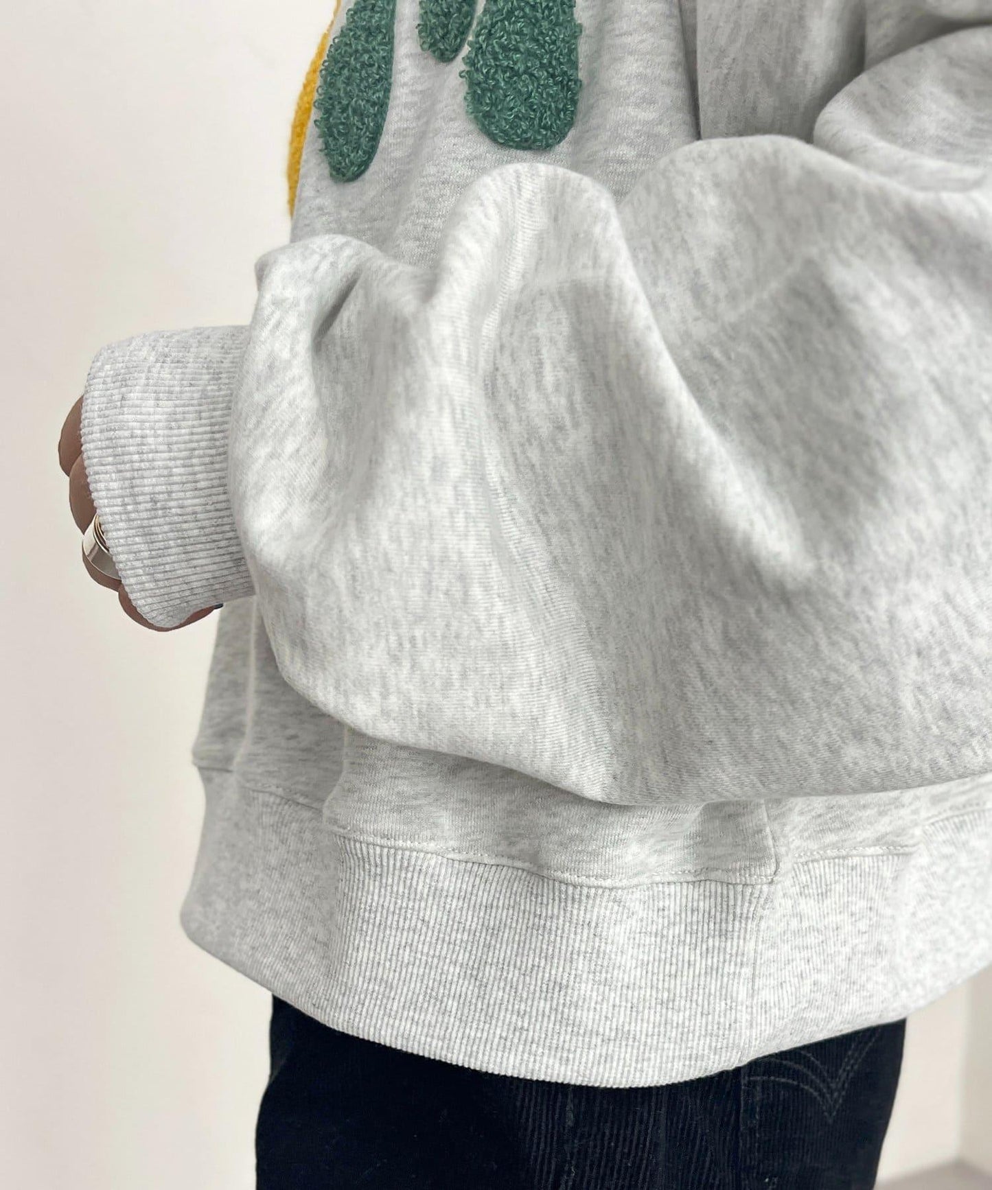 CPCM標誌刺繡加絨套頭衫