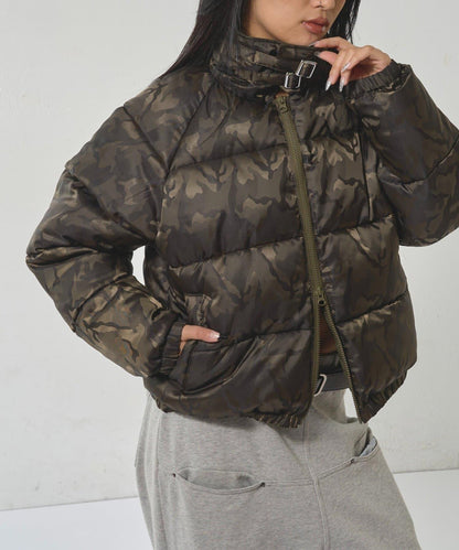 拼色圖案加厚尼龍夾克