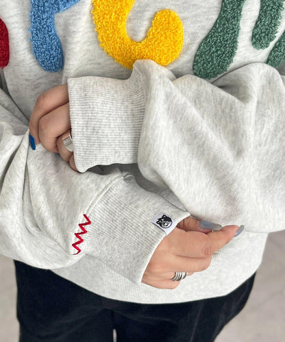 CPCM標誌刺繡加絨套頭衫