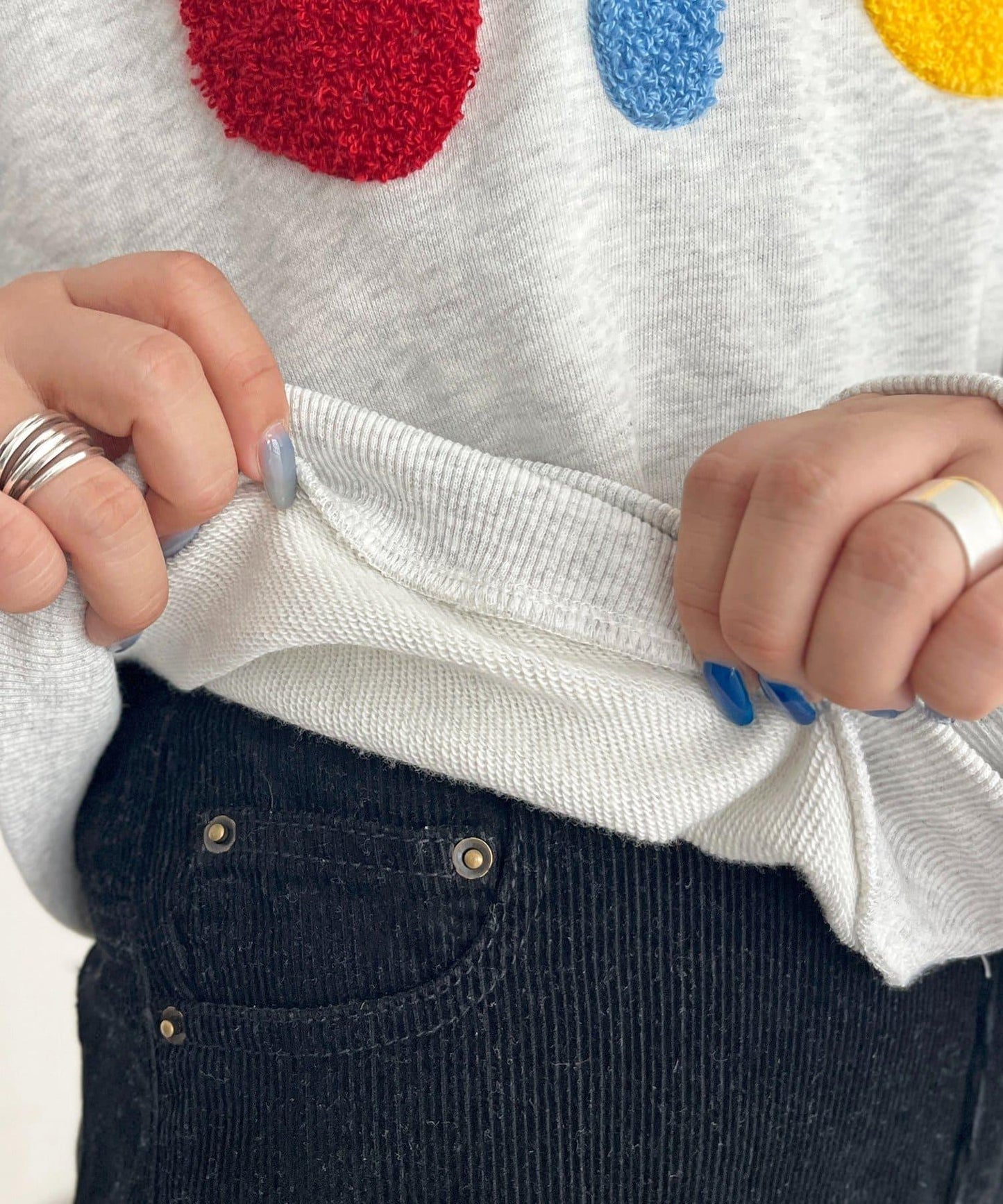 CPCM標誌刺繡加絨套頭衫