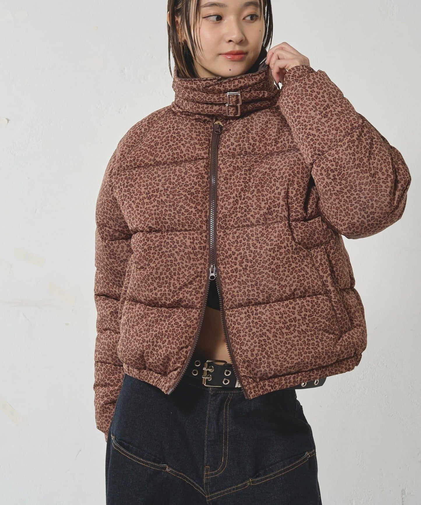 拼色圖案加厚尼龍夾克