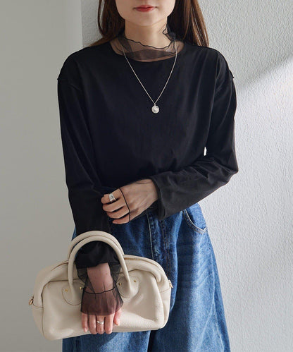 【復刻】網紗拼接疊穿長袖T恤