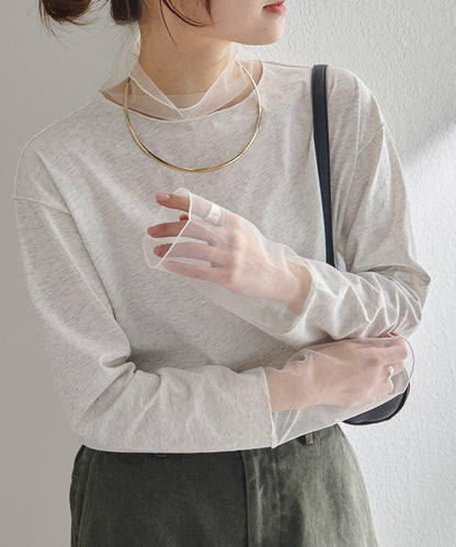 【復刻】網紗拼接疊穿長袖T恤