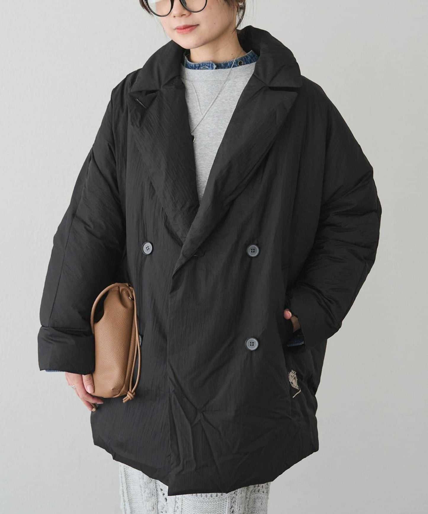 再生羽絨西裝領大衣