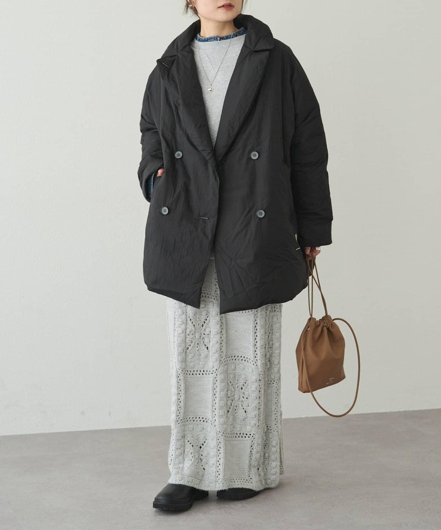 再生羽絨西裝領大衣