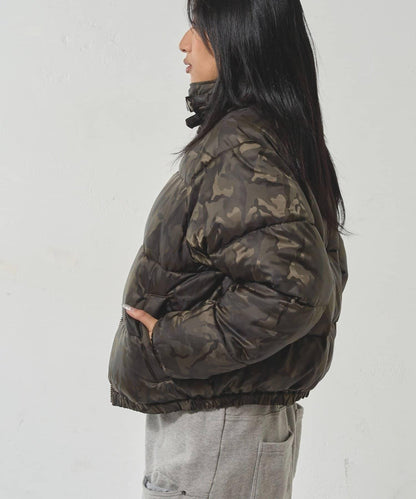 拼色圖案加厚尼龍夾克