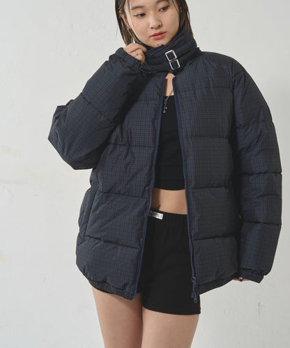 拼色圖案加厚尼龍夾克