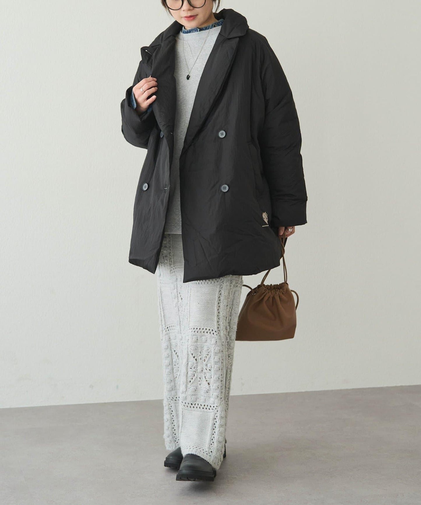 再生羽絨西裝領大衣