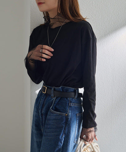 【復刻】網紗拼接疊穿長袖T恤