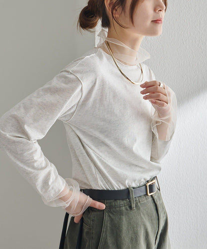 【復刻】網紗拼接疊穿長袖T恤