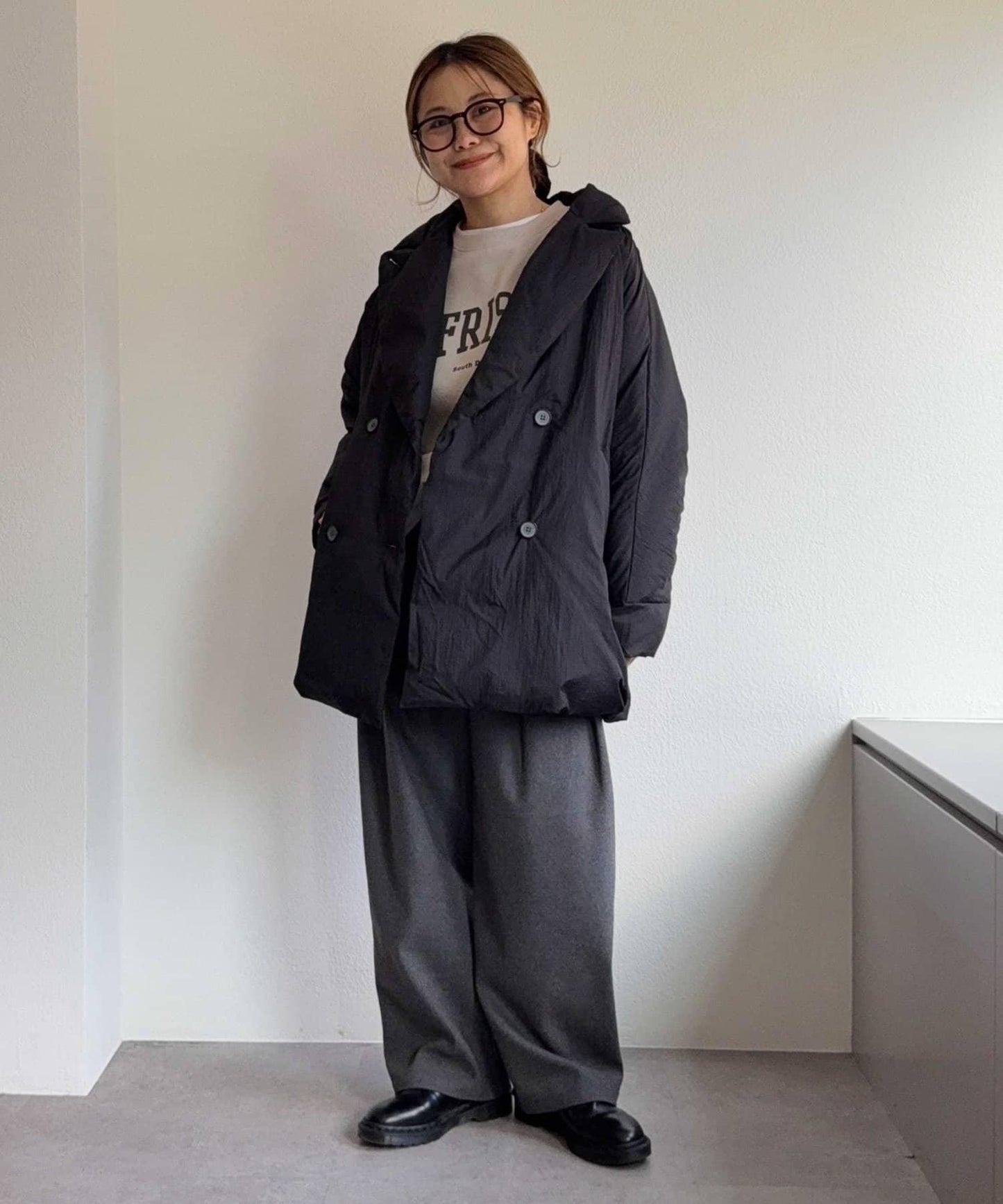 再生羽絨西裝領大衣