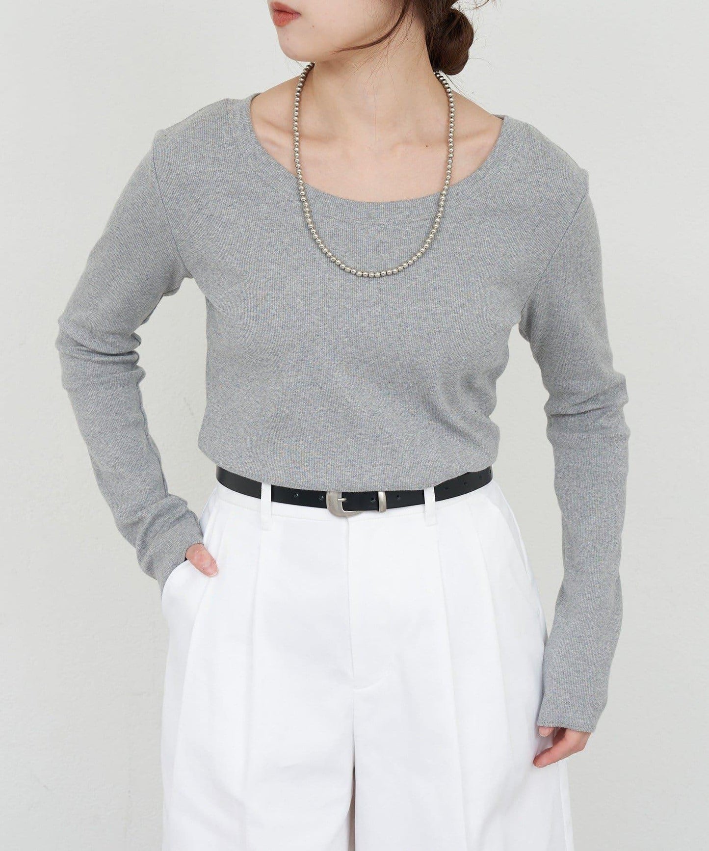 【26SS】熊圖案羅紋長袖T恤