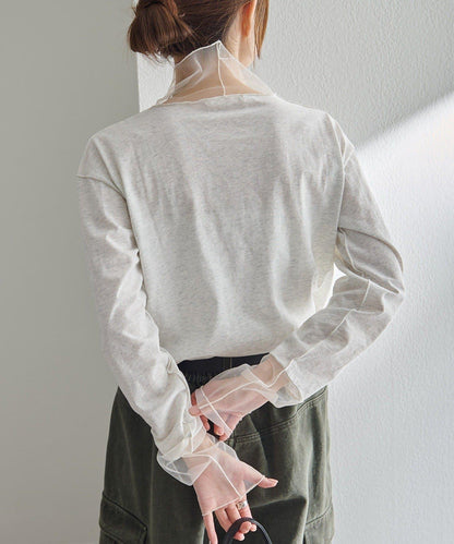 【復刻】網紗拼接疊穿長袖T恤