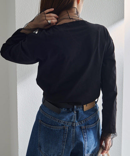 【復刻】網紗拼接疊穿長袖T恤