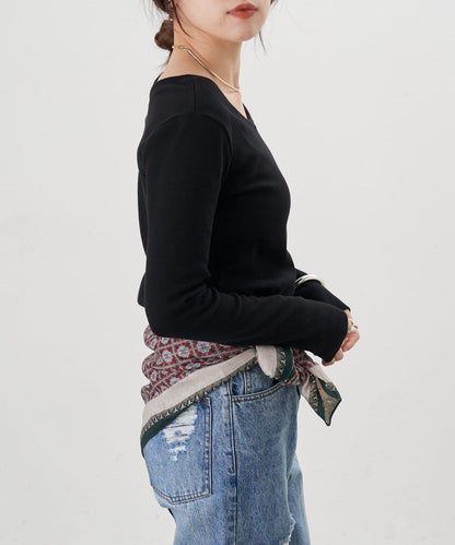 【26SS】熊圖案羅紋長袖T恤