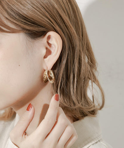 金屬質感立體邊緣圓環耳環