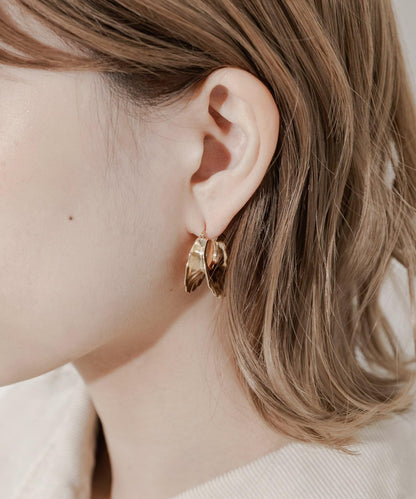 金屬質感立體邊緣圓環耳環