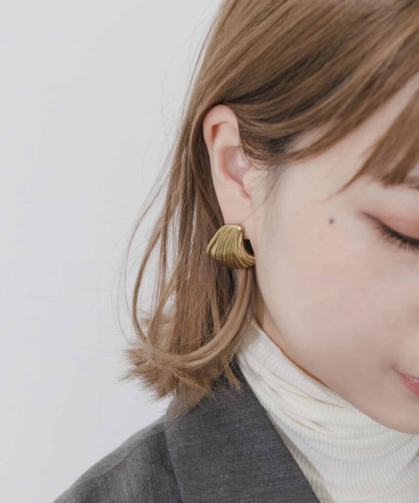 不鏽鋼貝殼造型耳環