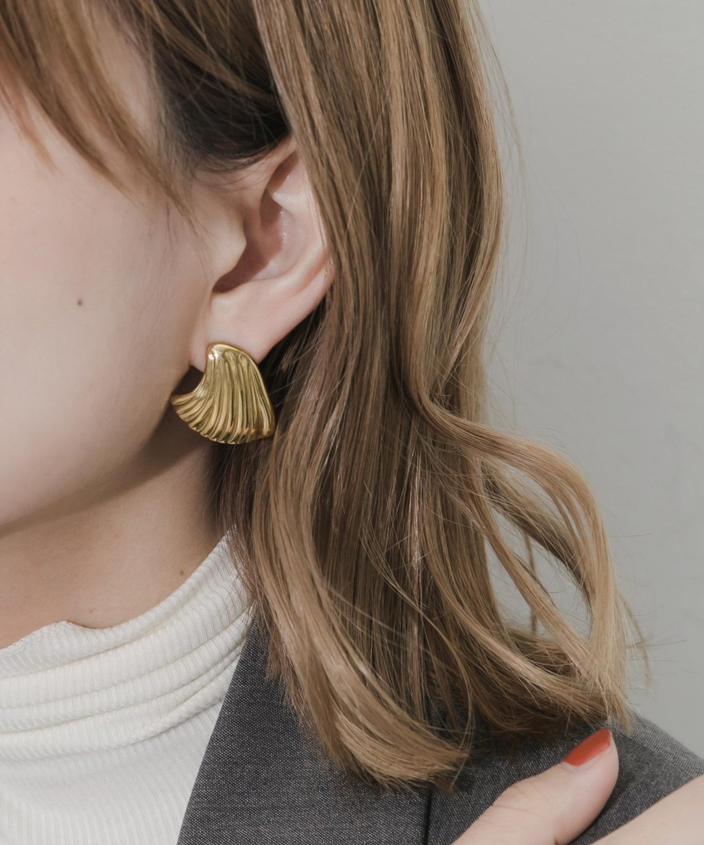 不鏽鋼貝殼造型耳環