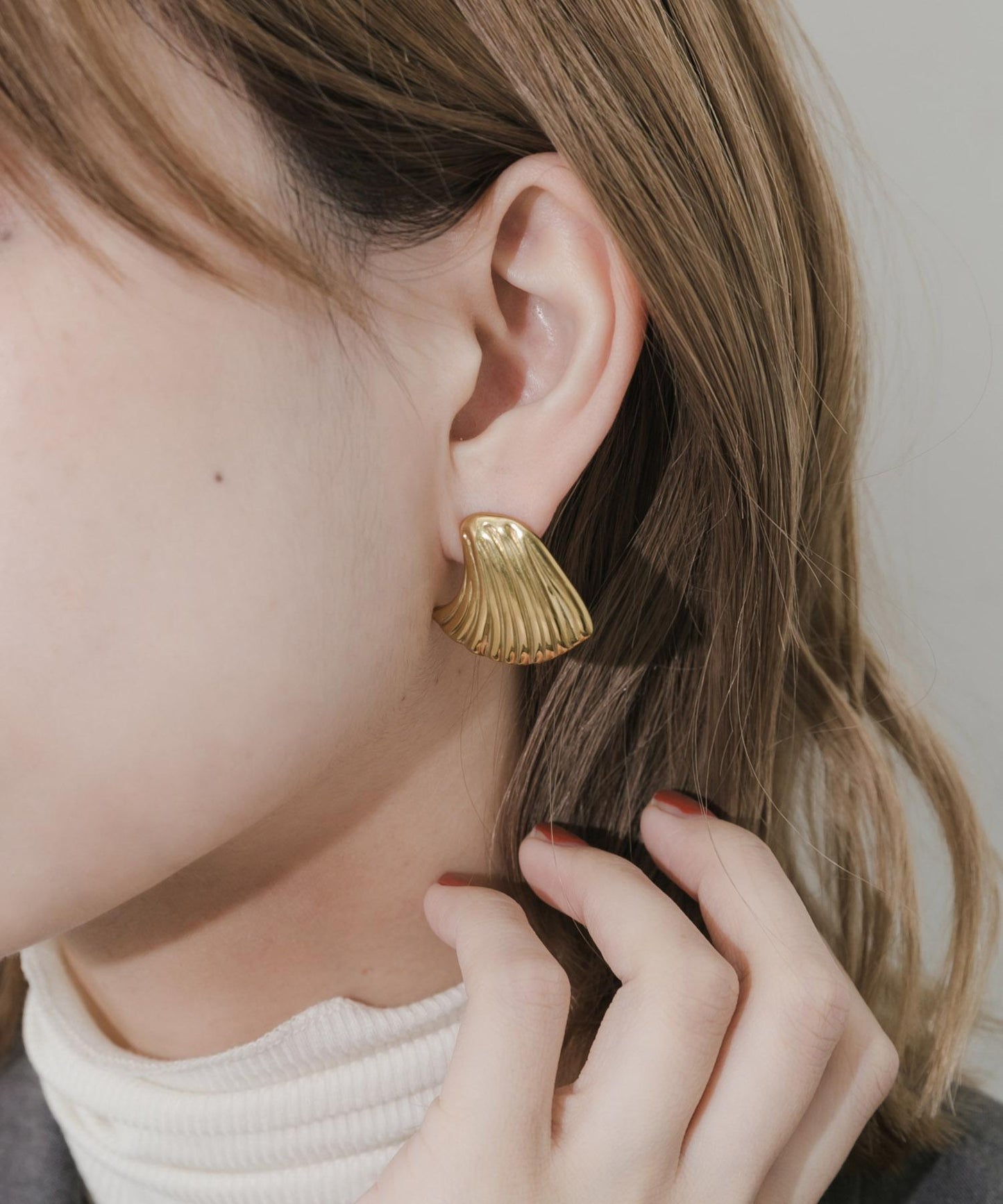 不鏽鋼貝殼造型耳環