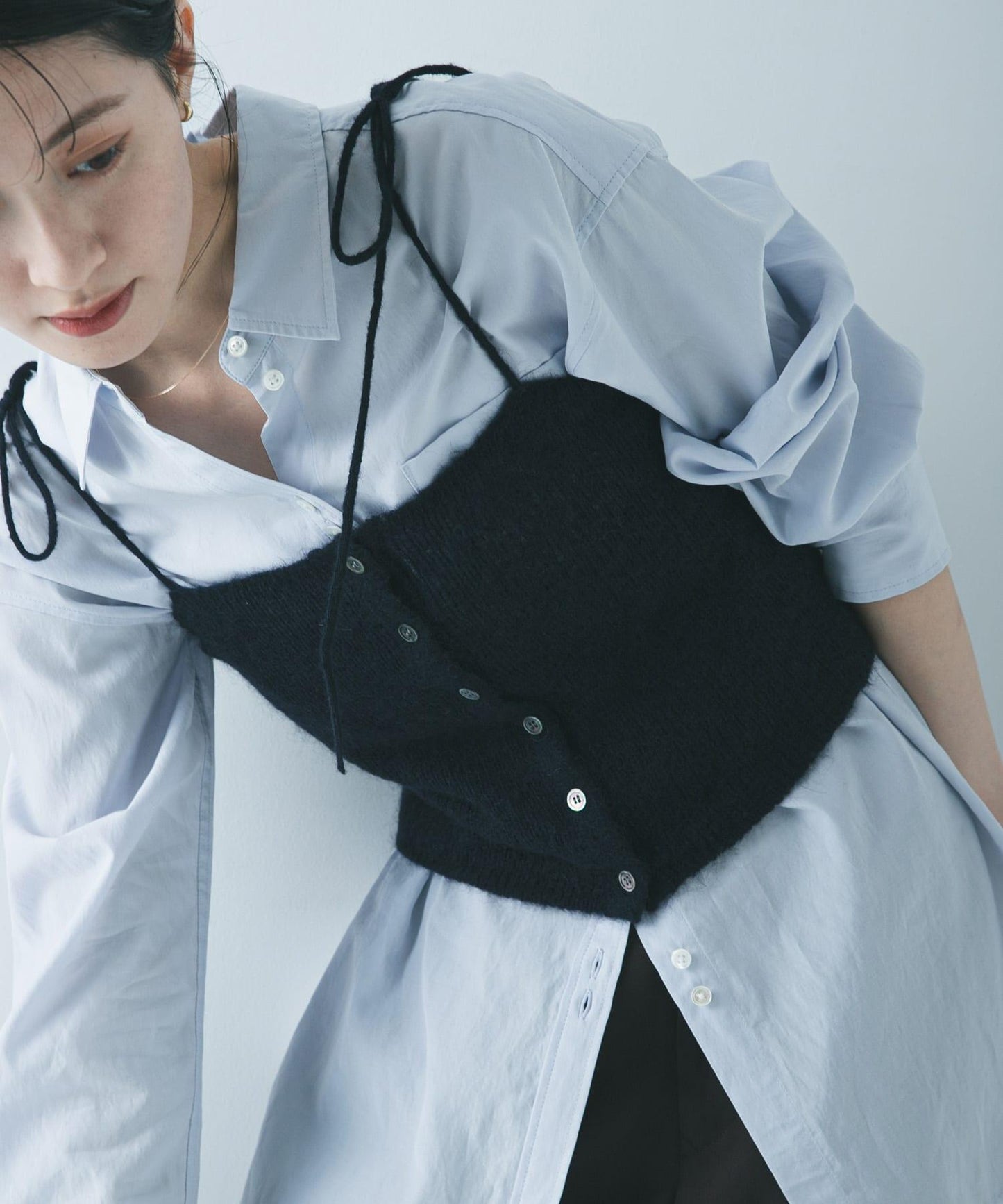 透視馬海毛吊帶背心