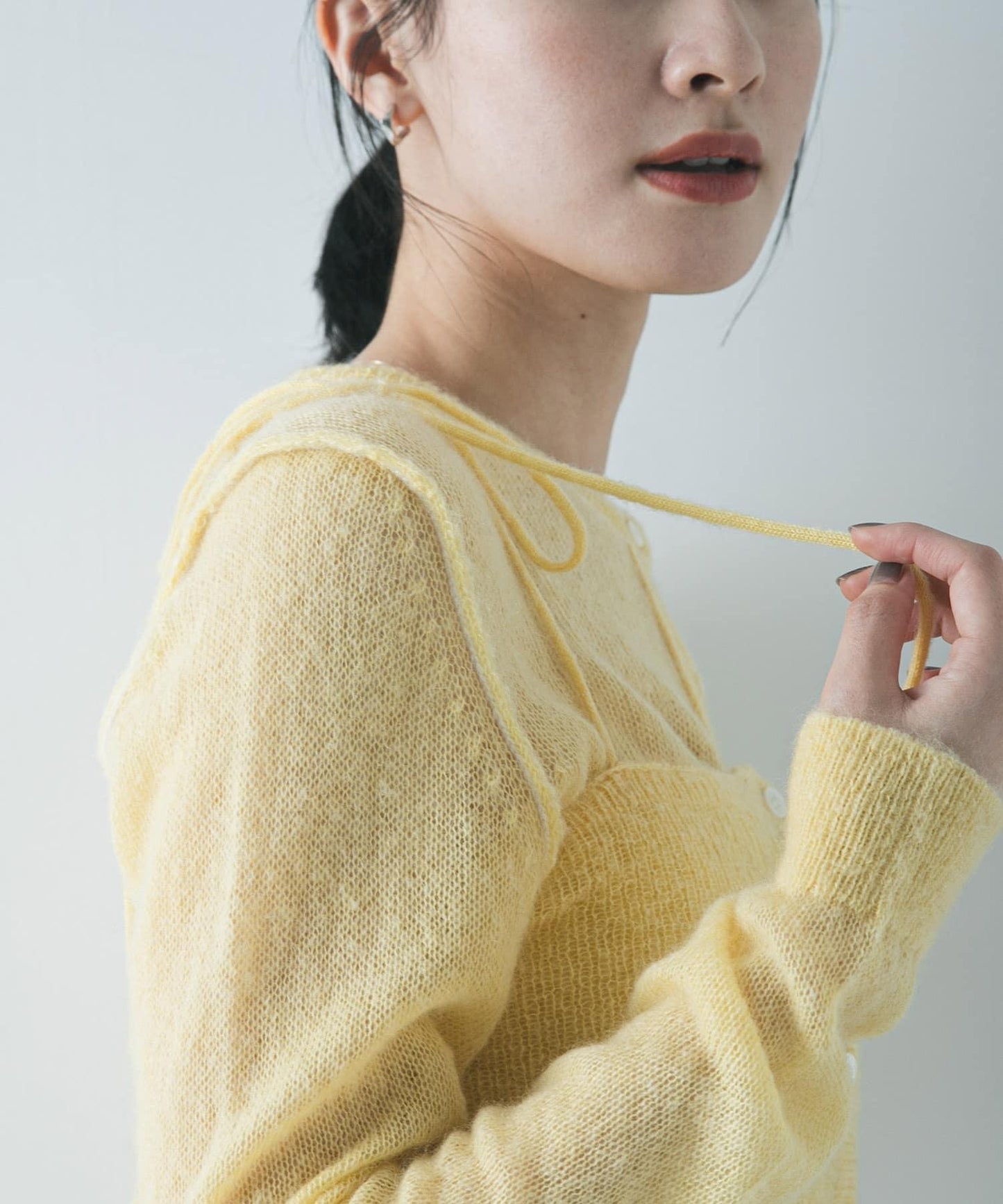 透視馬海毛吊帶背心