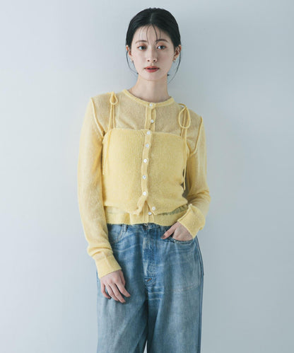 透視馬海毛吊帶背心