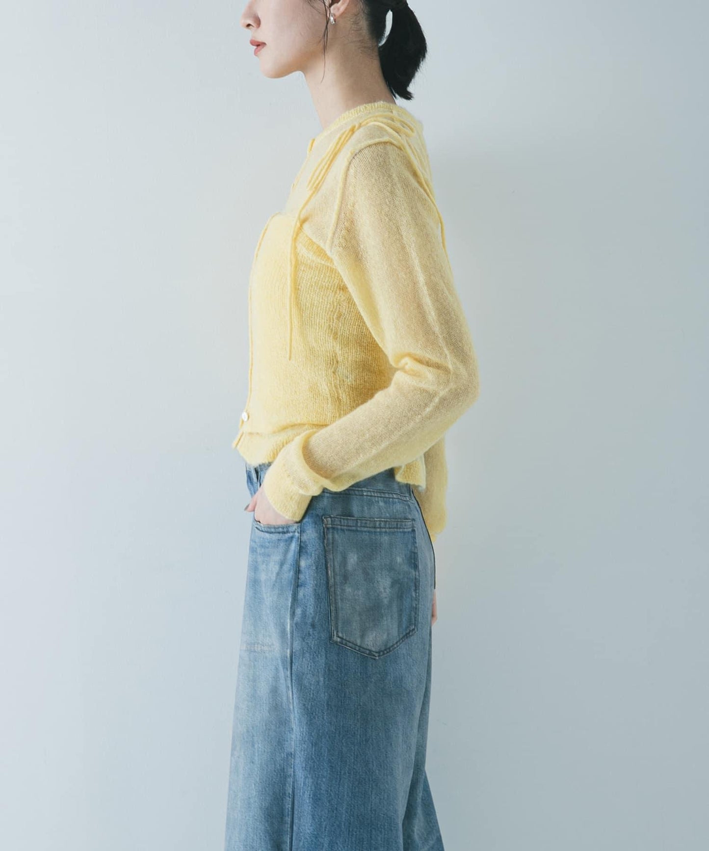 透視馬海毛吊帶背心