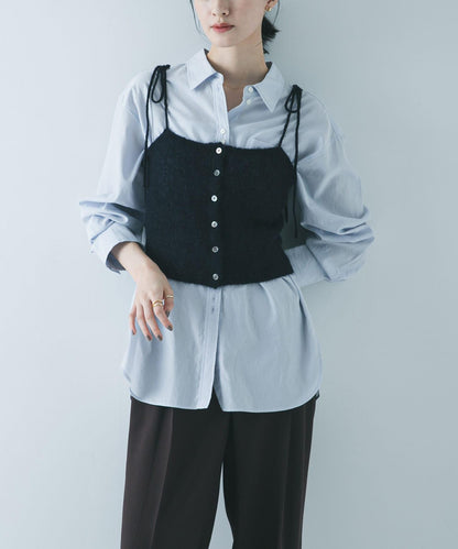 透視馬海毛吊帶背心