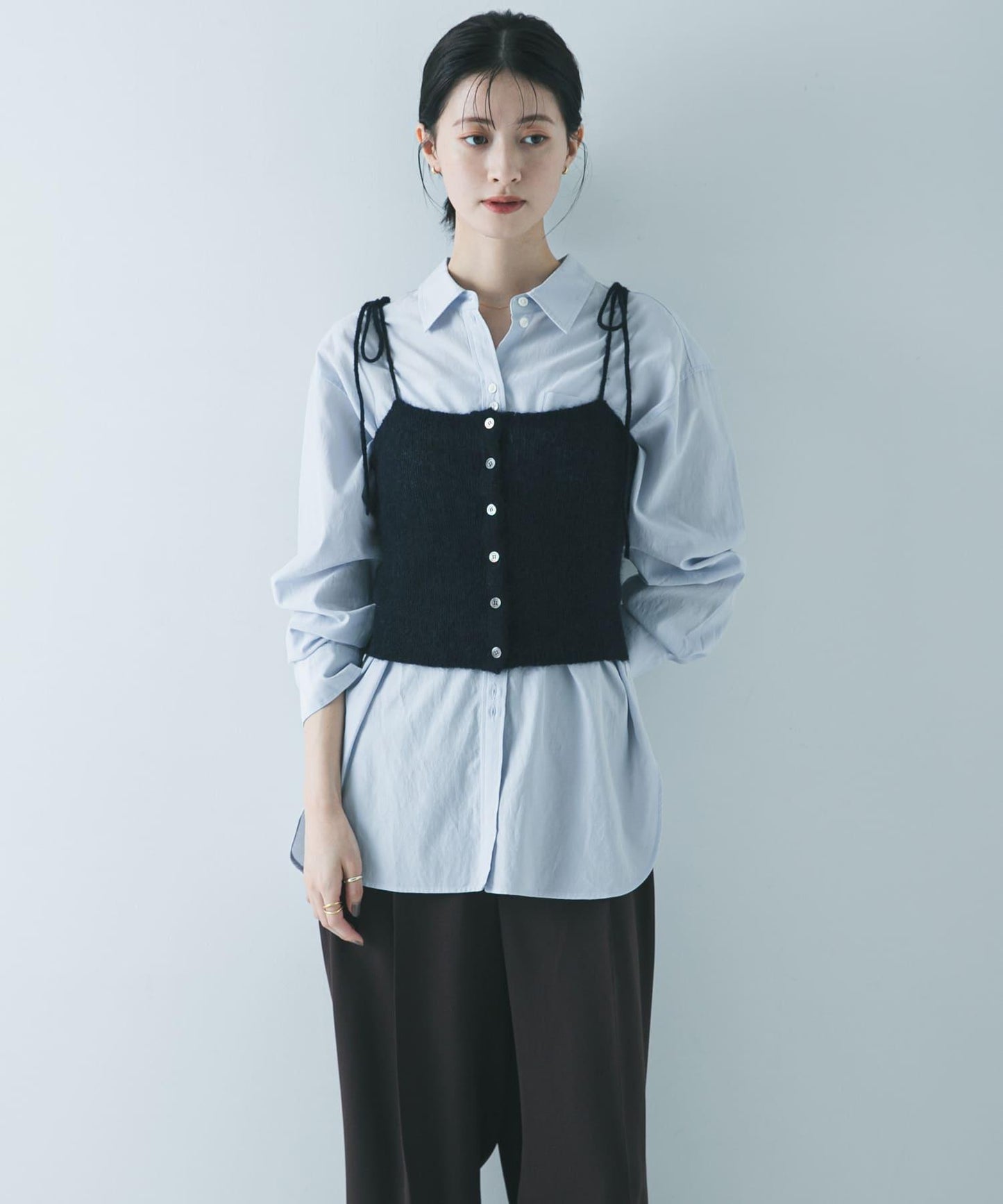 透視馬海毛吊帶背心