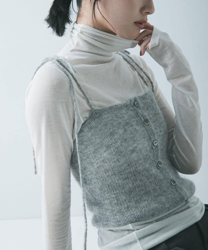 透視馬海毛吊帶背心