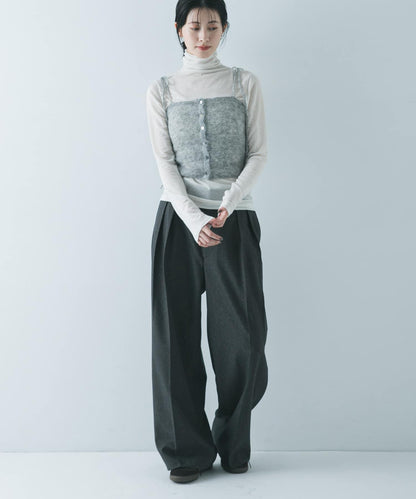 透視馬海毛吊帶背心