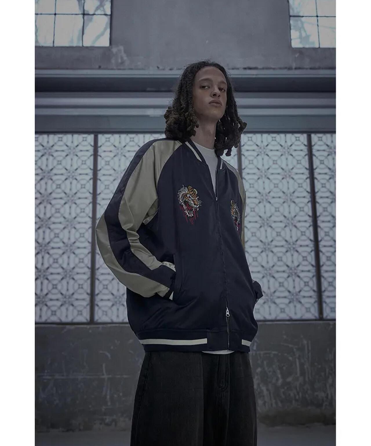 NOT4NERD/ノットフォーナード/虎紋緞面飛行夾克