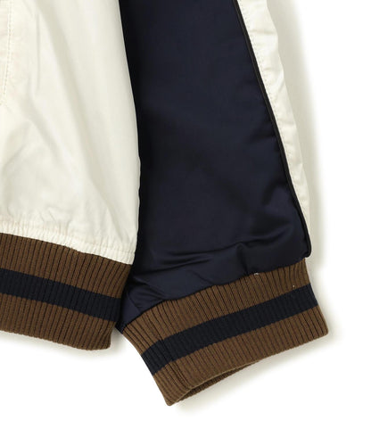 NOT4NERD/ノットフォーナード/虎頭刺繡緞面棒球夾克