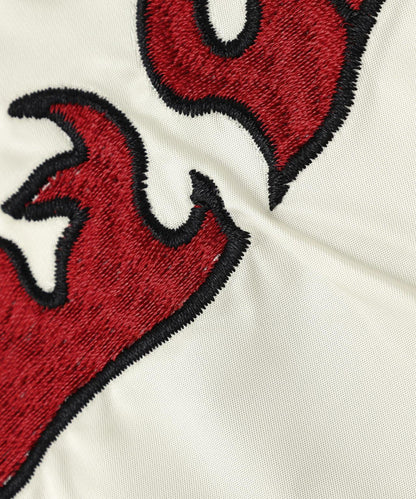 NOT4NERD/ノットフォーナード/虎頭刺繡緞面棒球夾克