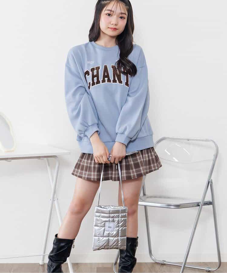 寬鬆衛衣&絎縫斜挎包套裝