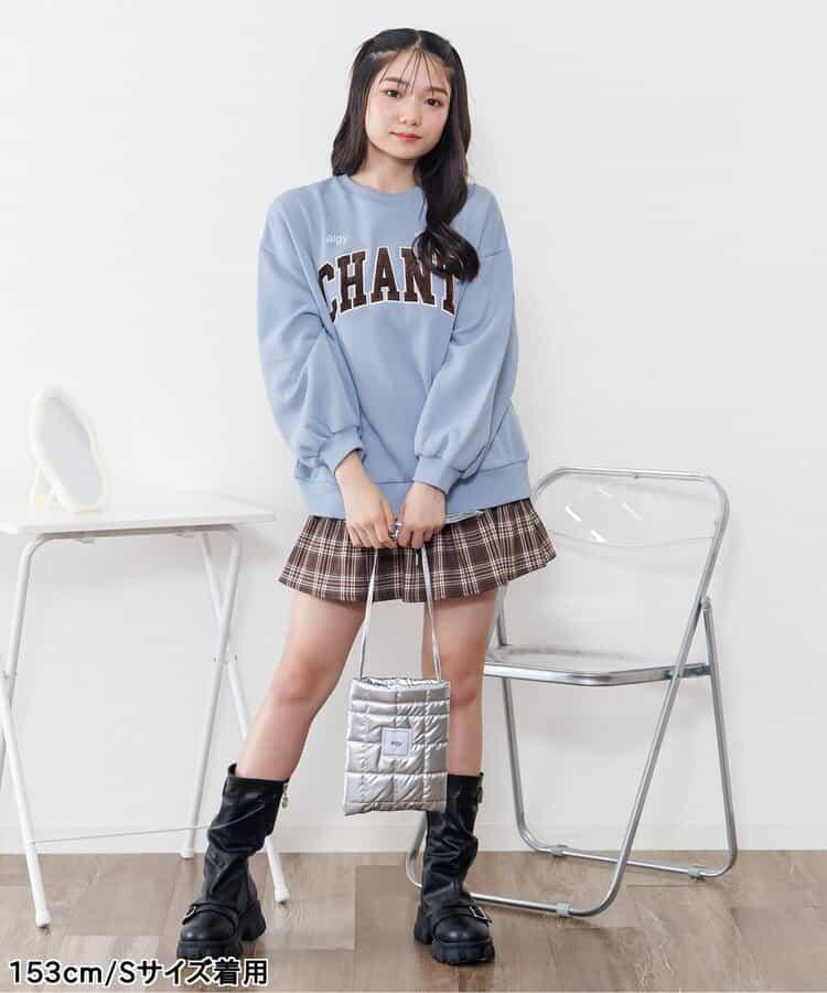 寬鬆衛衣&絎縫斜挎包套裝